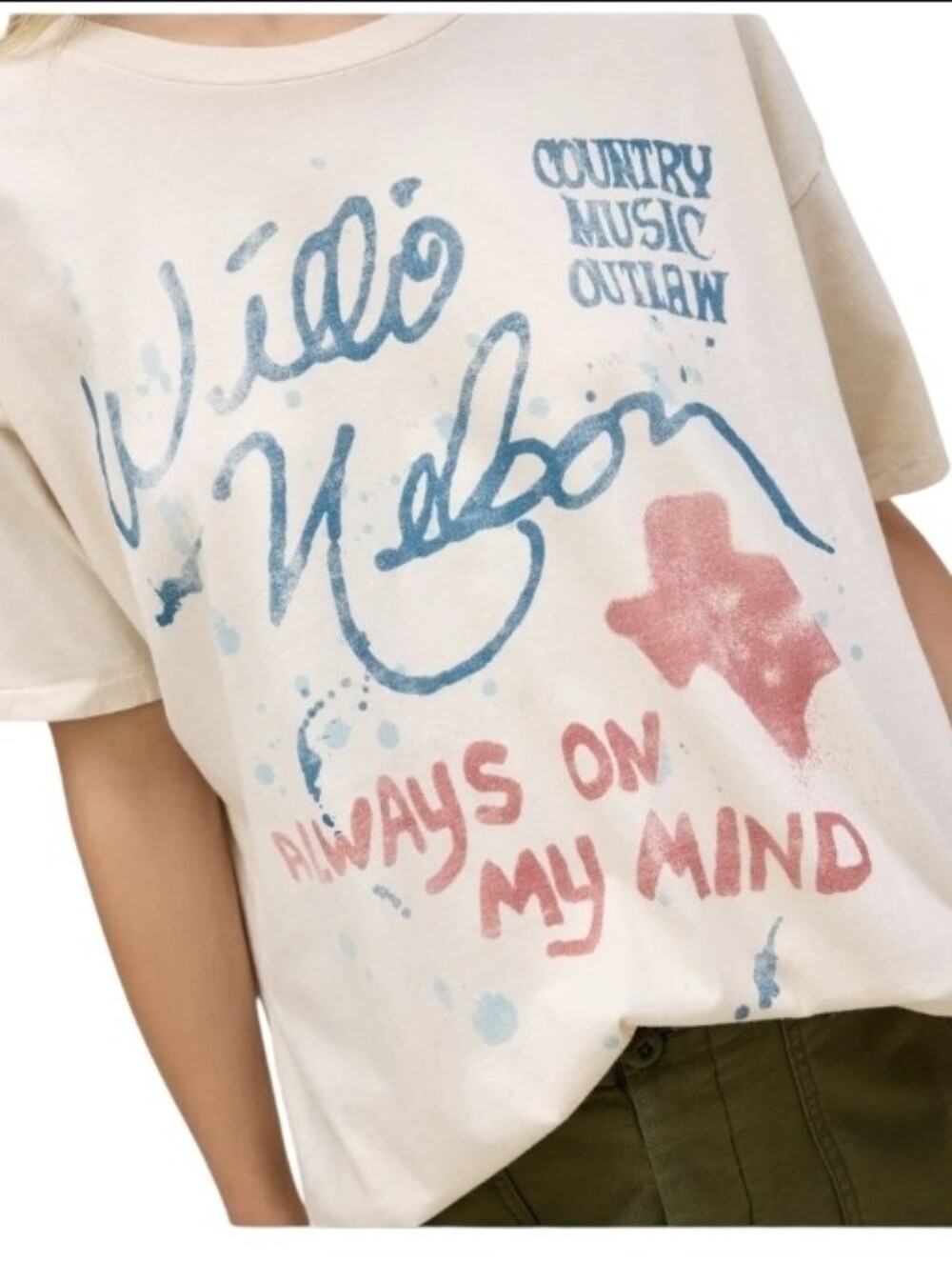Daydreamer Willie Nelson Country Music Outlaw Graphic Tee Shirt Oversized XS NWT